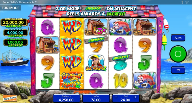 Super Sally's Shrimpmania 2 - l'Expanding Symbol a étendu le Wild sur le rouleau entier
